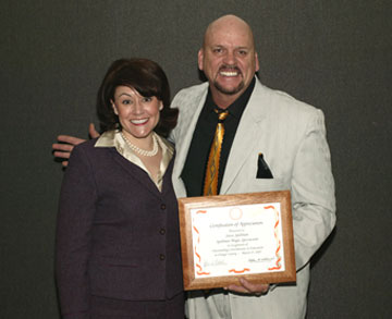 Board Member Dr. Alexandria Coronado with Steve Spellman, owner and operator of Spellman Magic, http://www.spellmanmagic.com