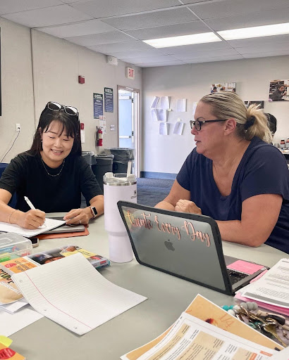 Two teachers working